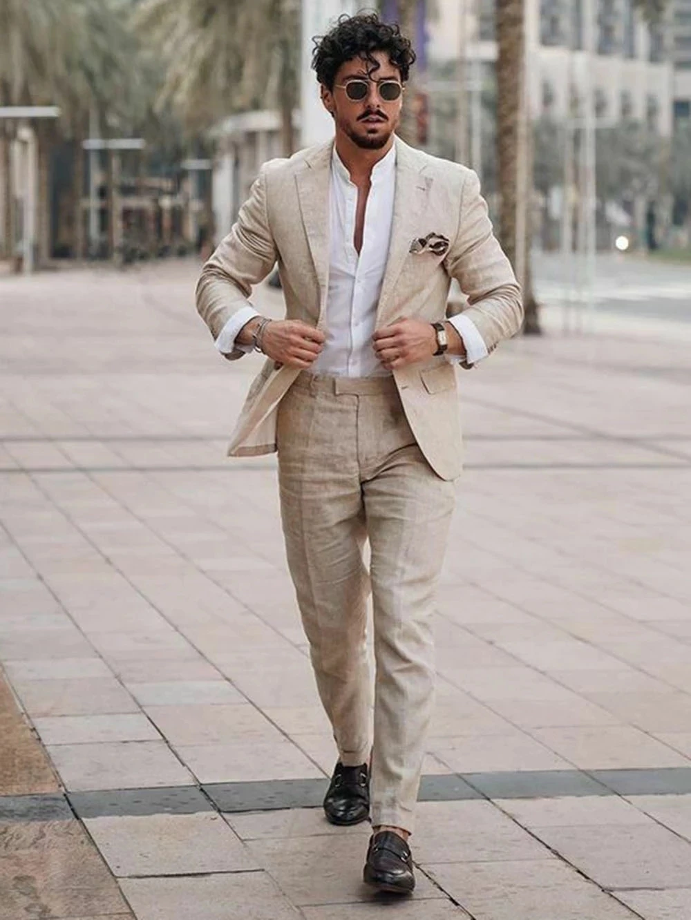 Men Formal Wear Summer - Летний пляжный деловой льняной мужской костюм