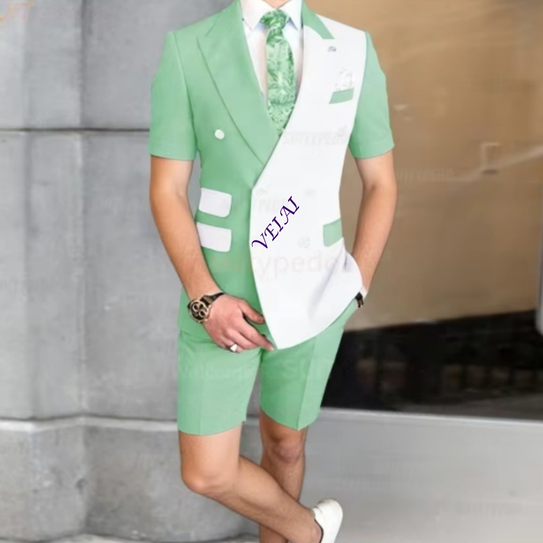 Men Formal Wear Summer - Летний мужской повседневный костюм-двойка с короткими