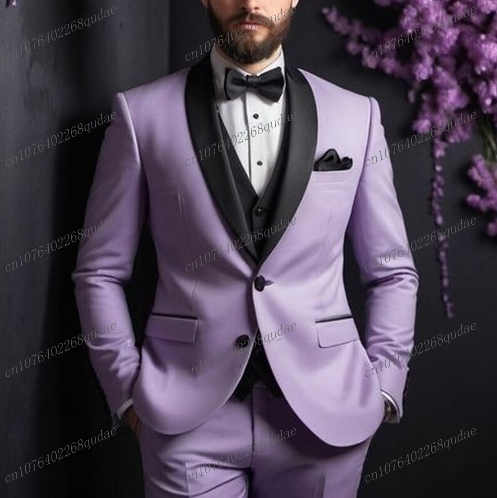 Men Formal Wear Purple - Фиолетовый и черный деловой мужской костюм