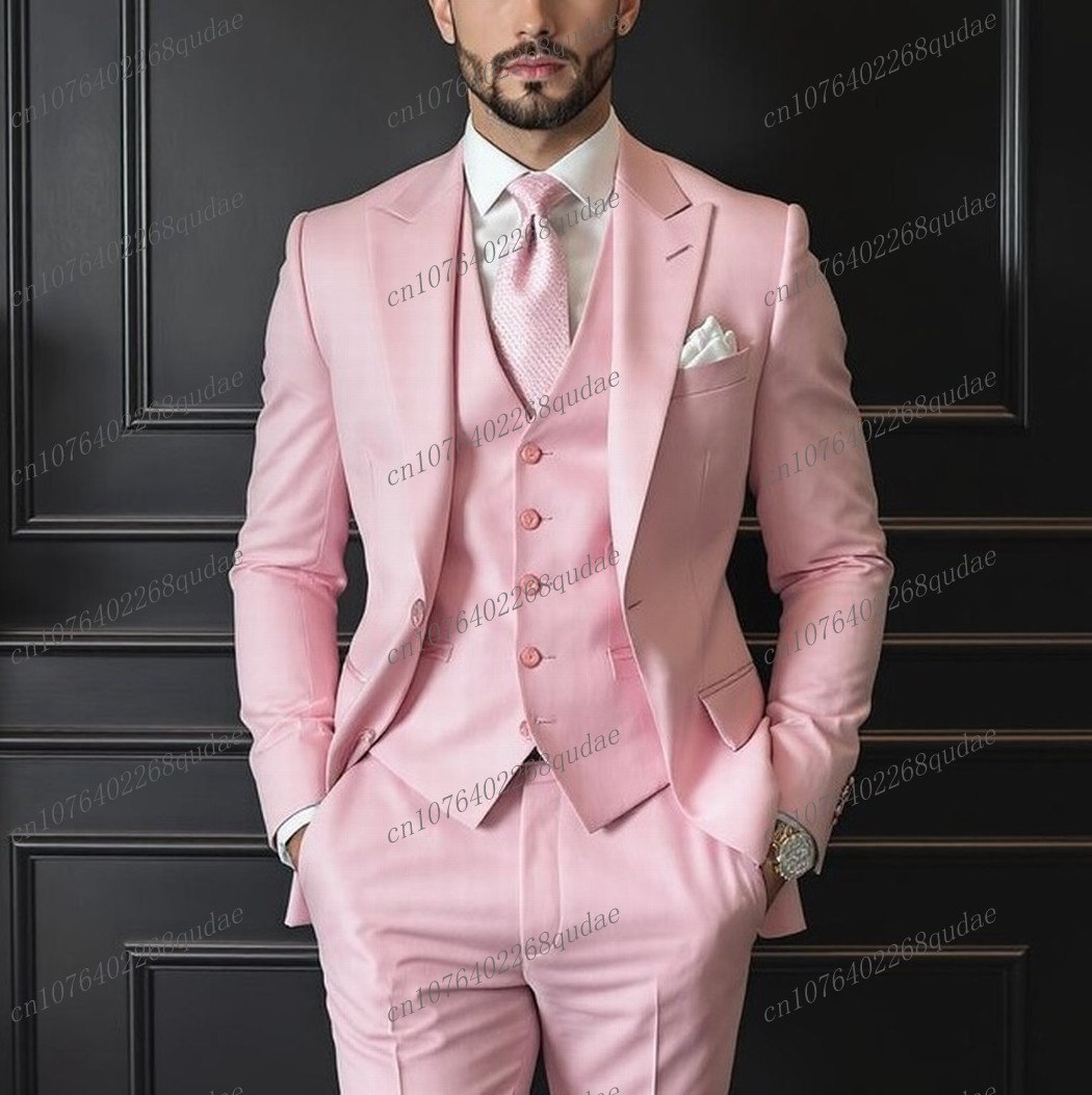 Men Formal Wear Pink - Розовый мужской костюм для торжественных случаев,