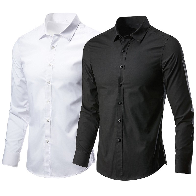 Men Formal Wear All Black - Черная хлопковая классическая рубашка для мужчин,
