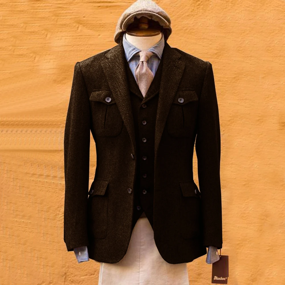 Mens Formal Look - Мужской костюм в елочку, классический, для