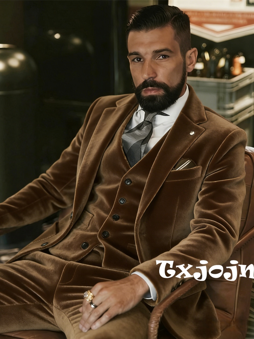 Formal Wear For Men In Wedding - Мужской бархатный костюм-тройка для танцев и