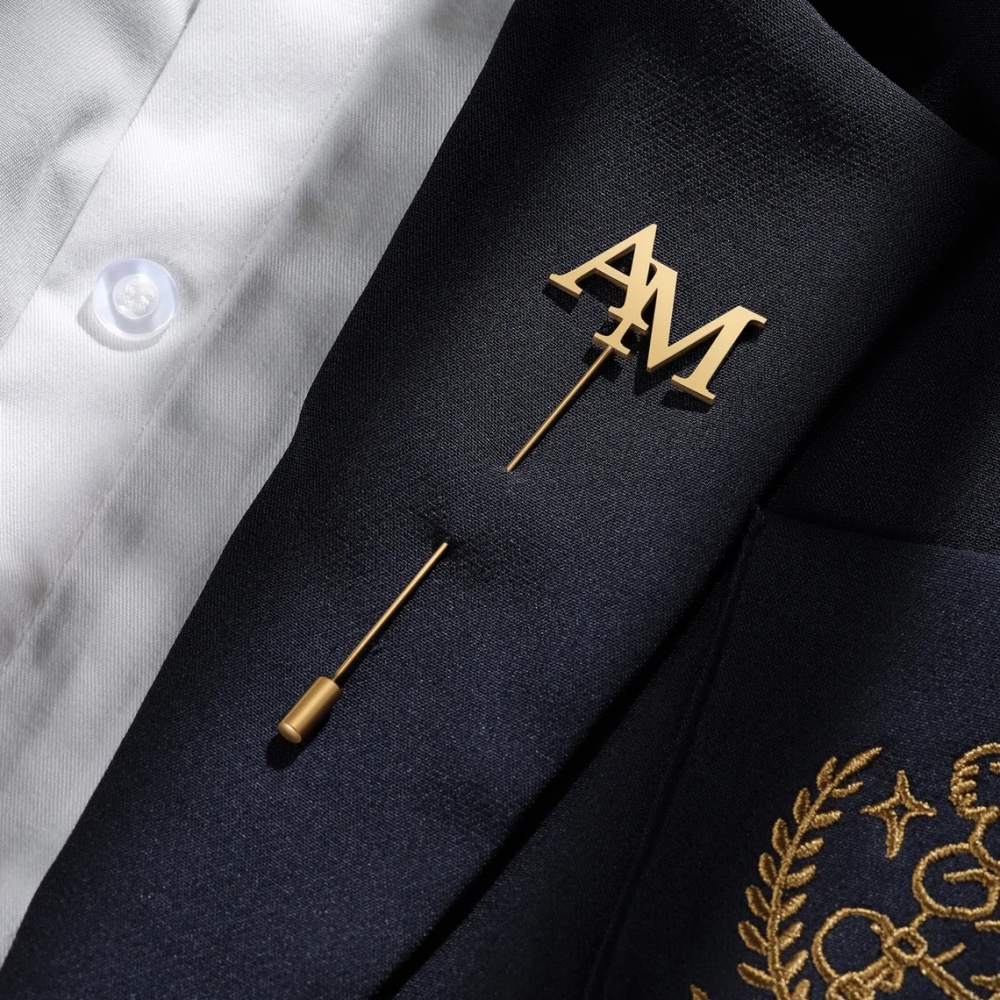 Tuxedo Lapel Pin - Брошь с инициалами на заказ, мужская,