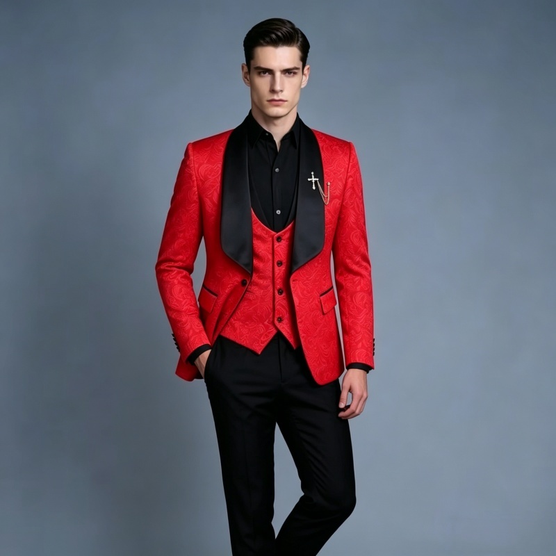 Мужской розово-белый приталенн – обзор и цена Men Formal Wear Pink