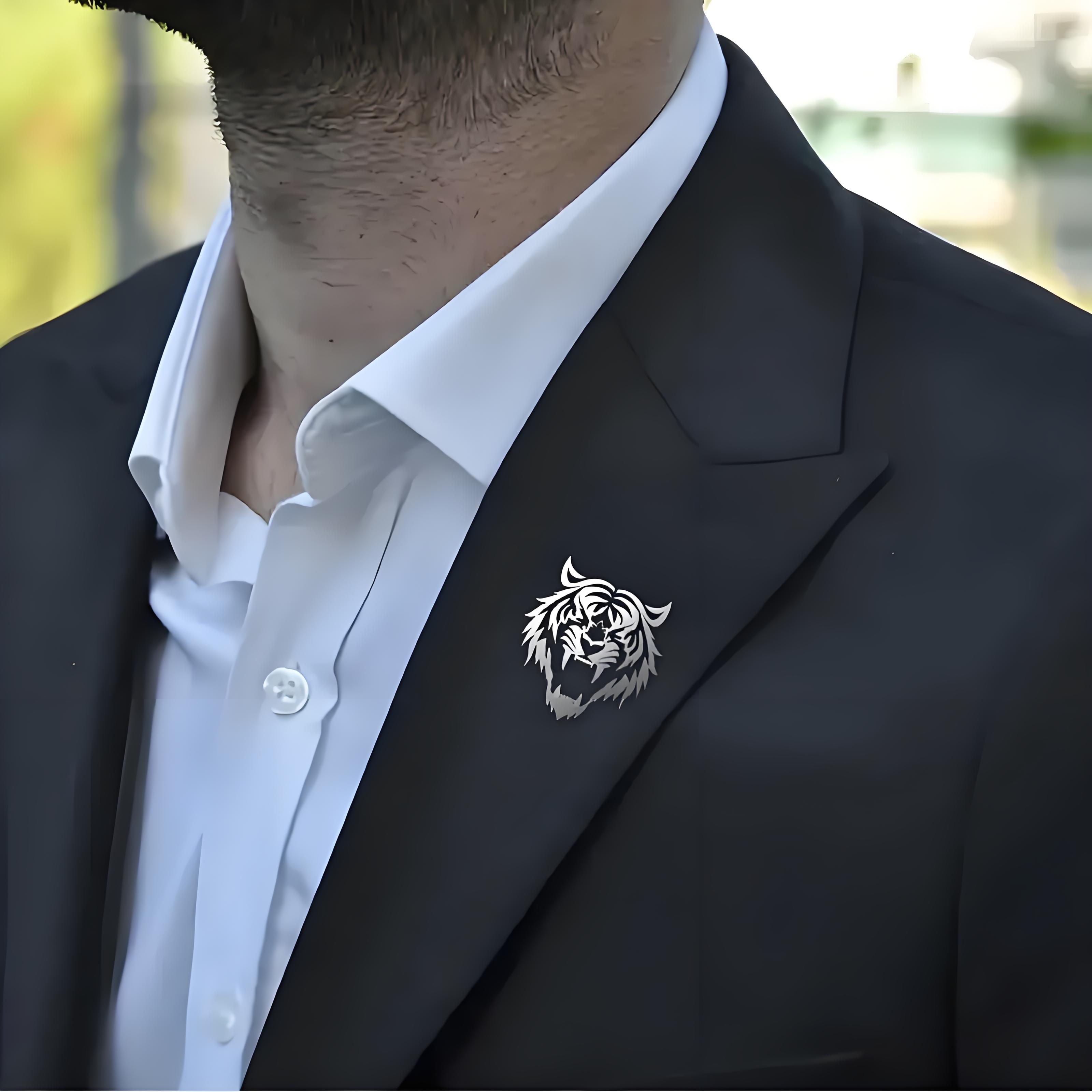 Мужская булавка с головой тигр – обзор и цена Tuxedo Lapel Pin