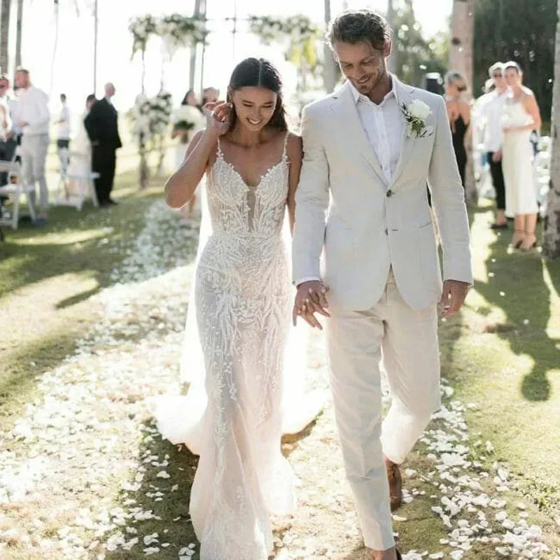 Льняной свадебный смокинг для  – обзор и цена Men Formal Wear Summer