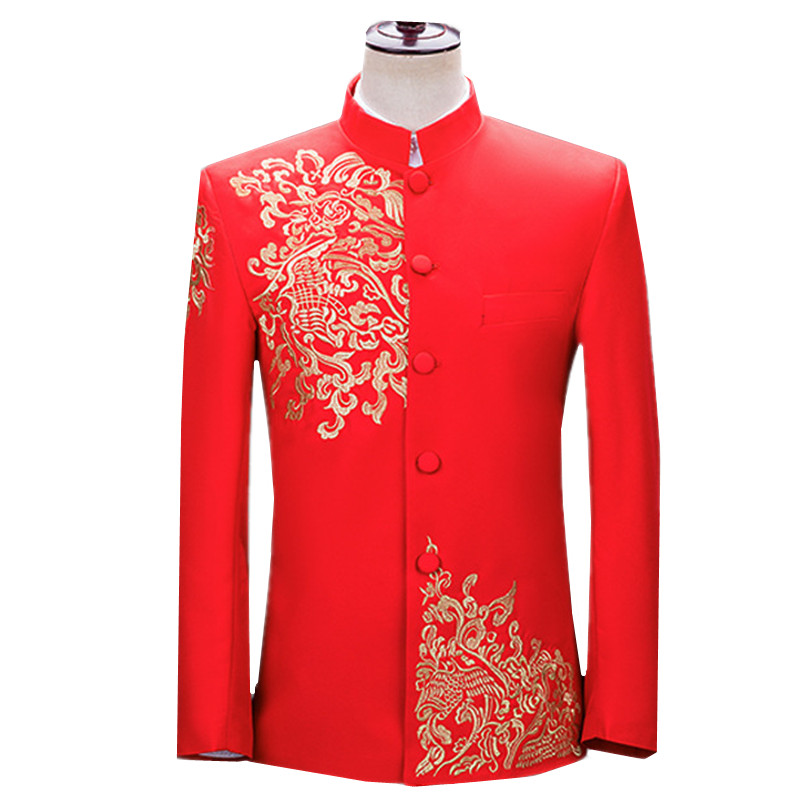 Новый мужской пиджак с вышивко – обзор и цена Men'S Vintage Formal Wear