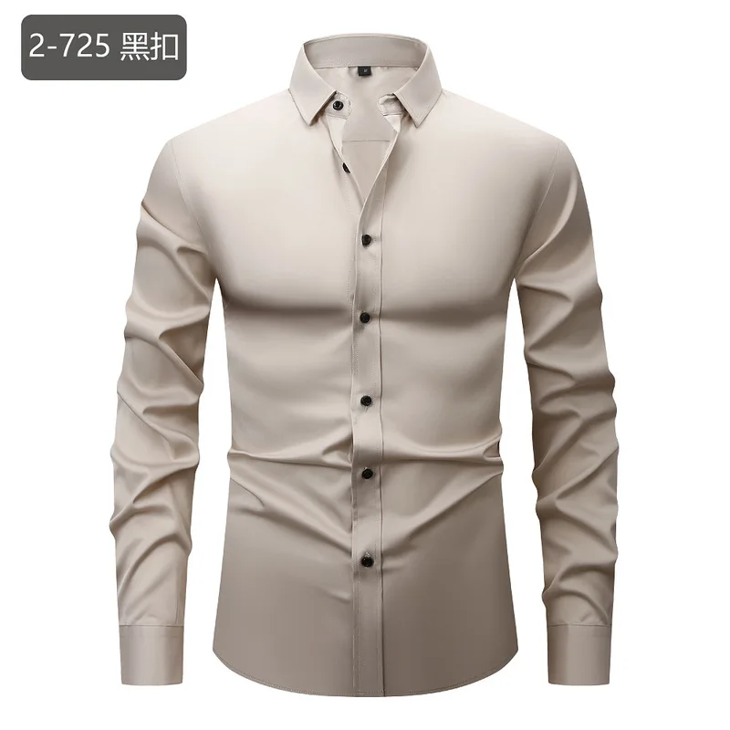 Новинка: Мужские однотонные бе – обзор и цена Men Formal Office Wear Shirts
