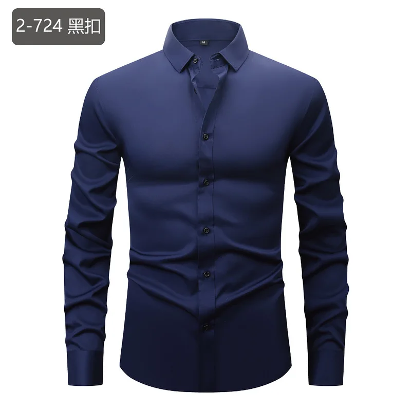Новинка: Мужские однотонные бе – обзор и цена Men Formal Office Wear Shirts